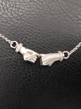 Awe Inspired Pinky Promise Necklace – Sterling Silver + White Topaz – Box & Bag